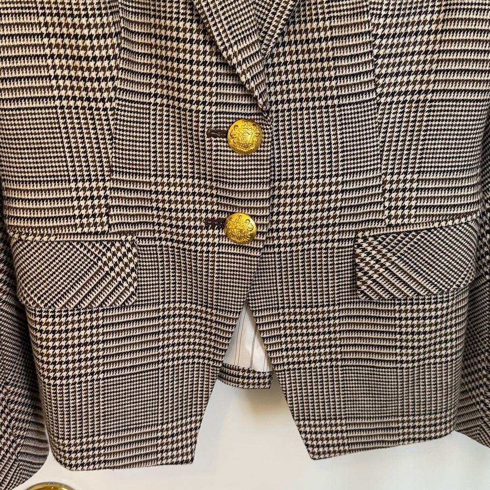 Veronica Beard Arna Puff Shoulder Dickey Jacket Houndstooth Check Size 2 - Picture 6 of 7